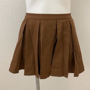 Cosplay brown pleaded mini skirt